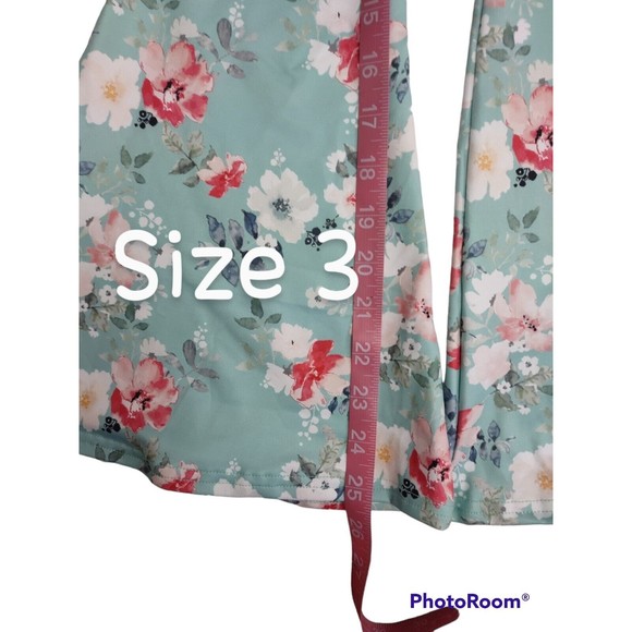 Kids Boutique Style Flared Leg Pants Blue Floral Bell Bottom Pants - Picture 6 of 11